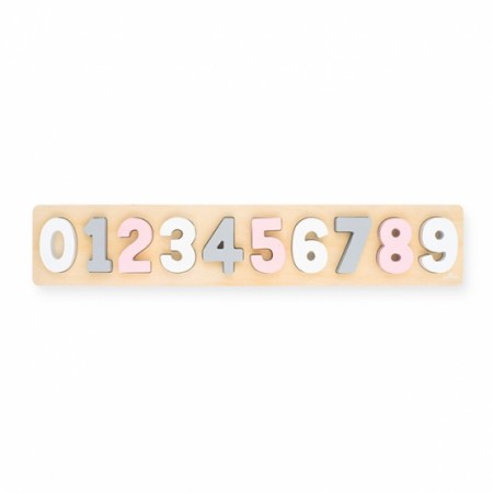 Jollein Kinder Holz Zahlenpuzzle Steckspiel Rosa 105-001-65335